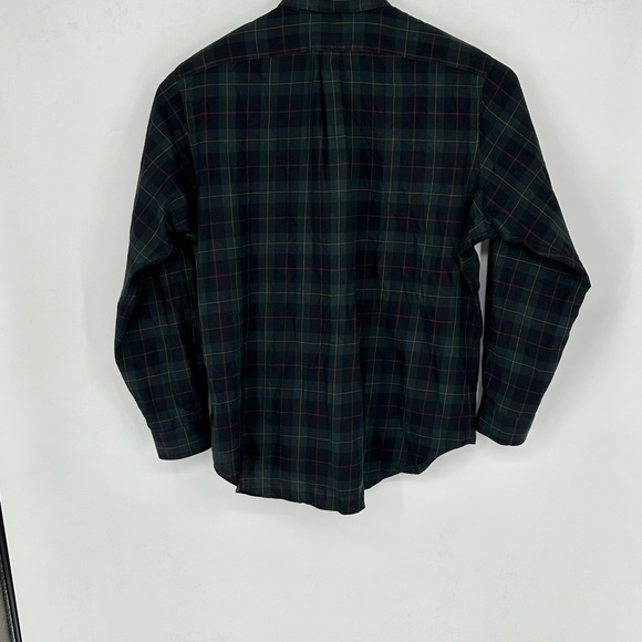 Ralph Lauren Sz L Long Sleeve Shirt Green Blue Plaid Classic Fit Button Down S4 - Picture 3 of 5